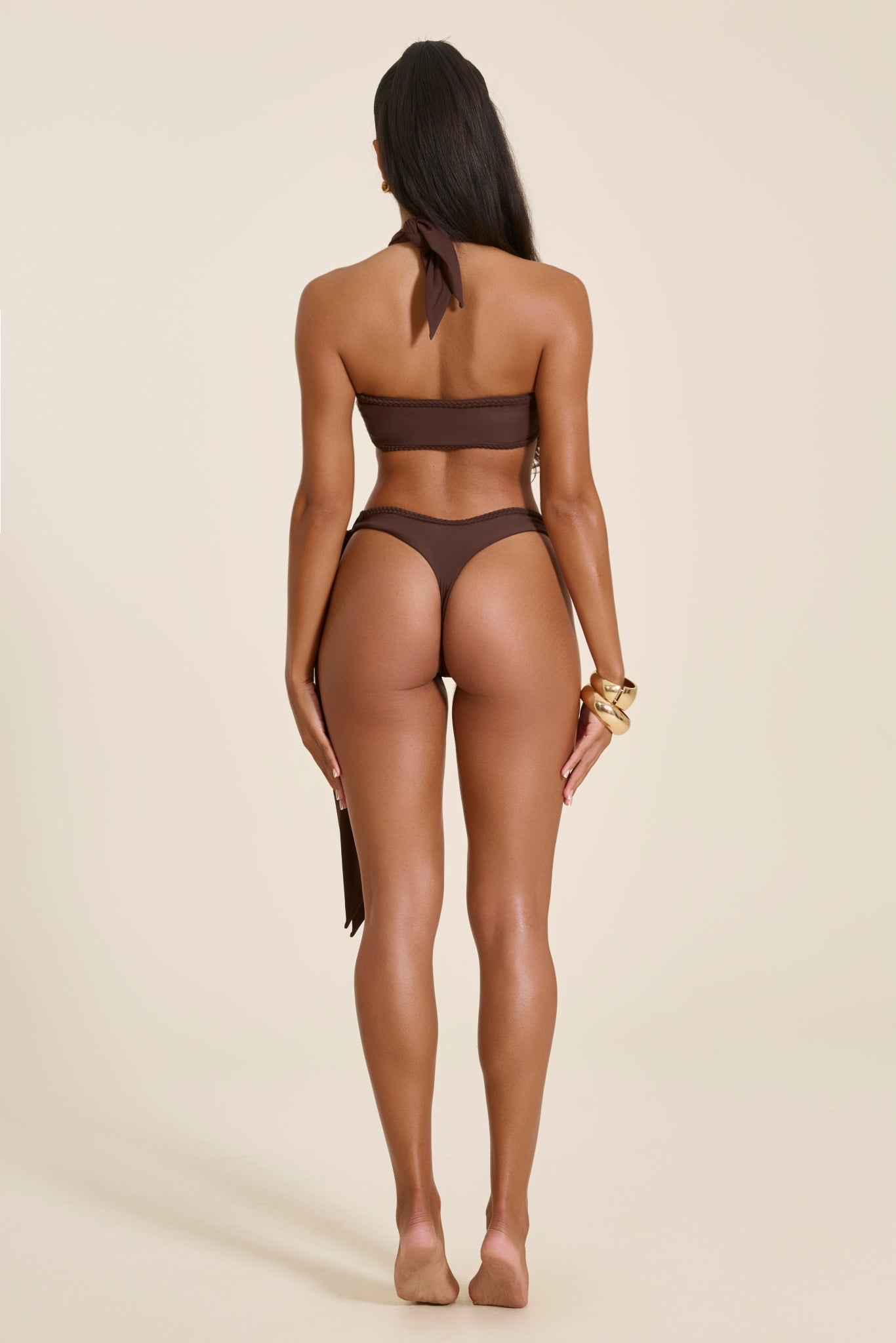 The Bianca Multiway Braid Bikini Set in Brown