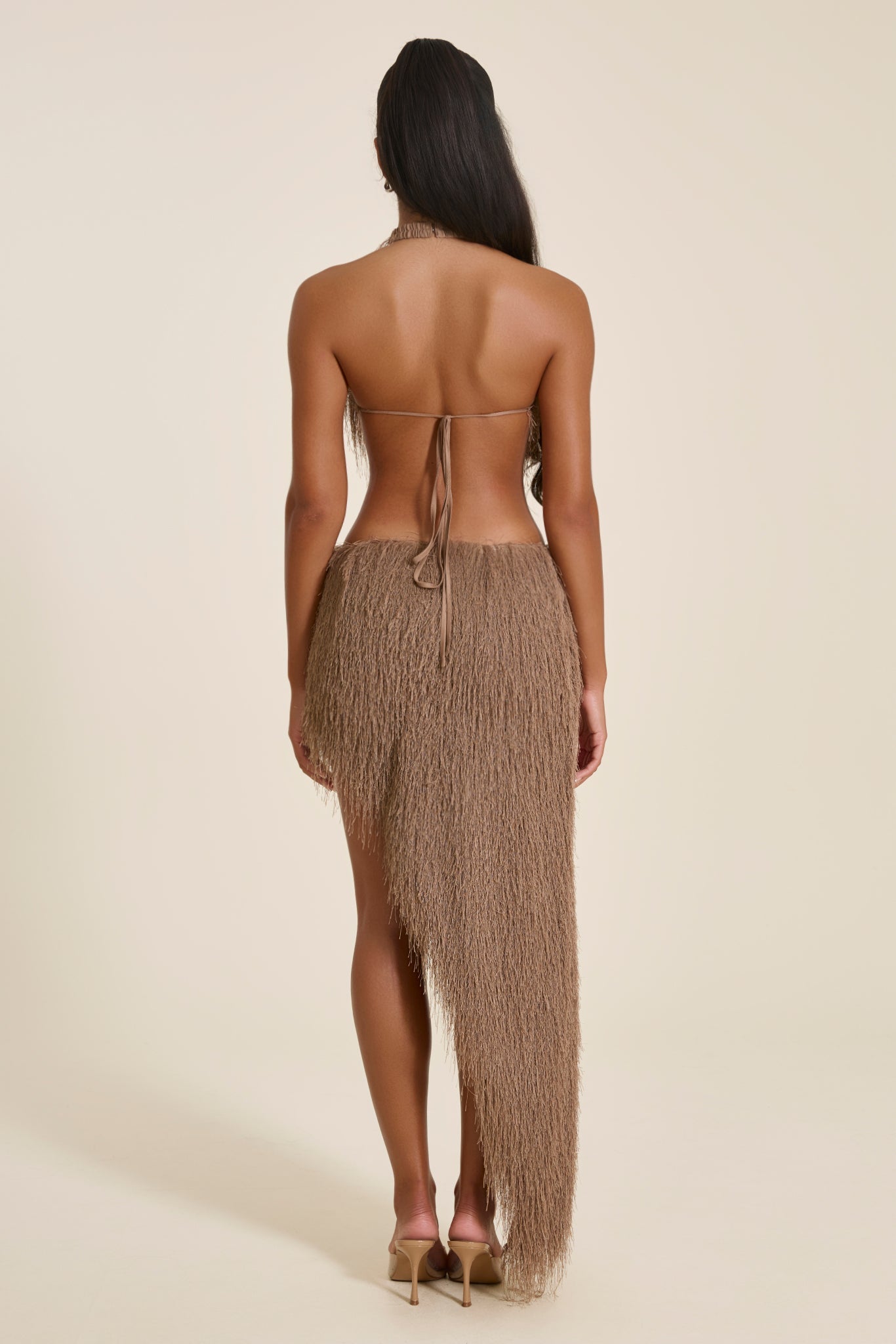 The Mila Maxi Skirt Set in Brown