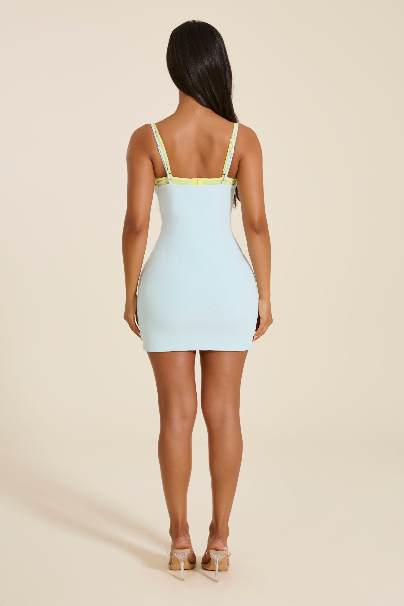 The Aida Mini Dress in Baby Blue