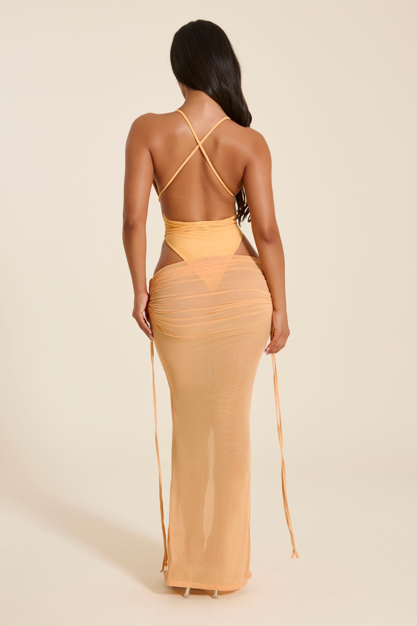 The Fishtail Swimsuit in Light Orange