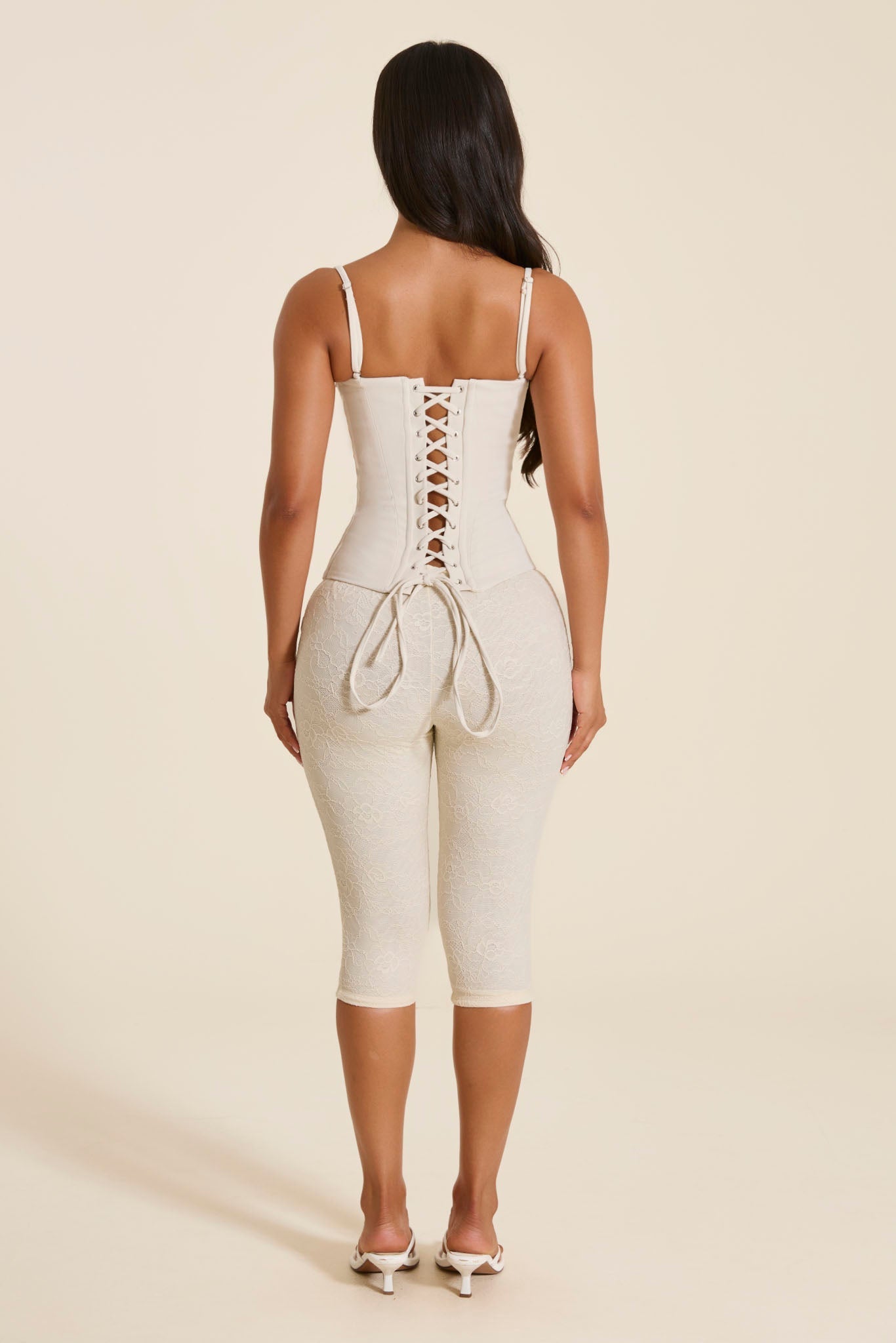 The Brielle Capri Bottoms in Off White