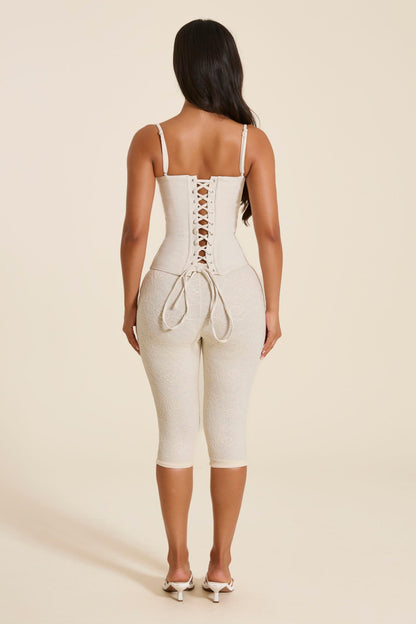 The Brielle Capri Bottoms in Off White