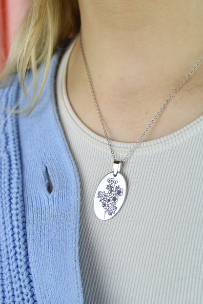 May Birth Flower Necklace - Hawthorn
