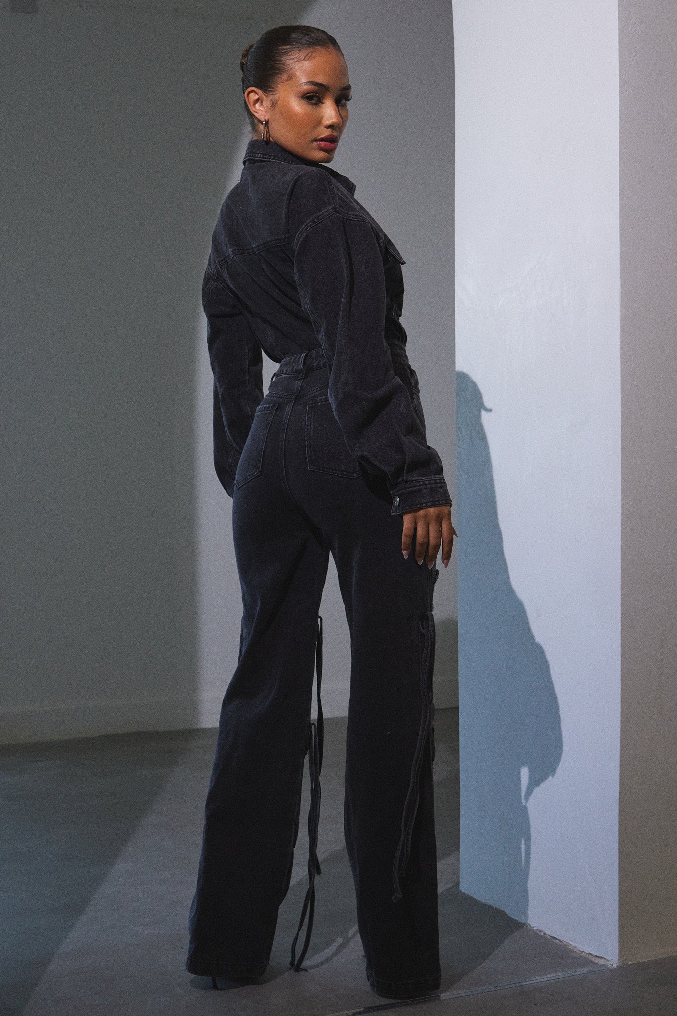 Cargo Boiler Suit in Dark Wash
