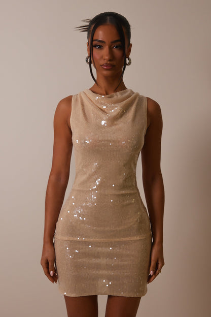 The Straight Neck Mini in Light sequin