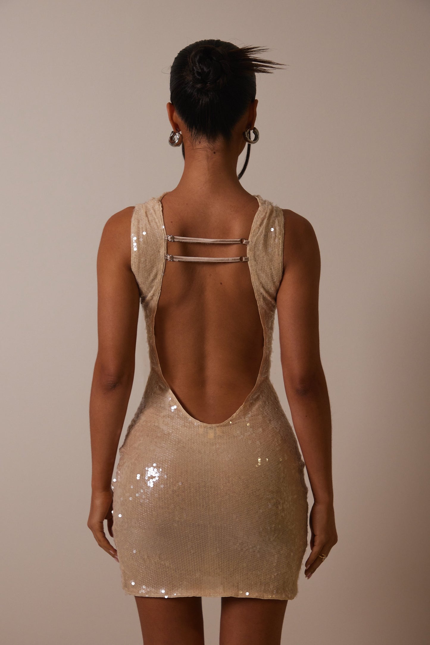 The Straight Neck Mini in Light sequin