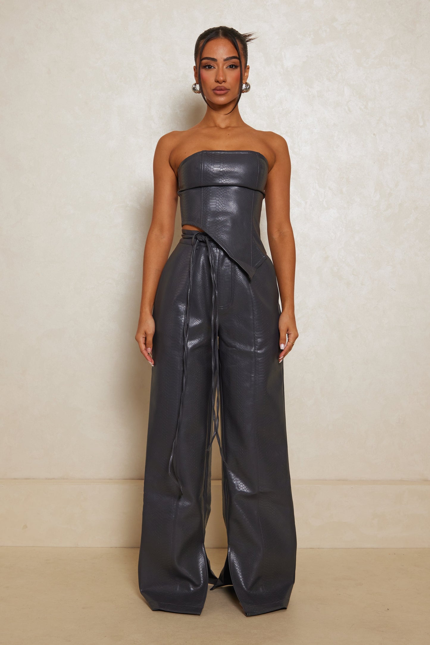 The Croc Trousers in Charcoal