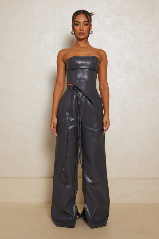 The Croc Trousers in Charcoal