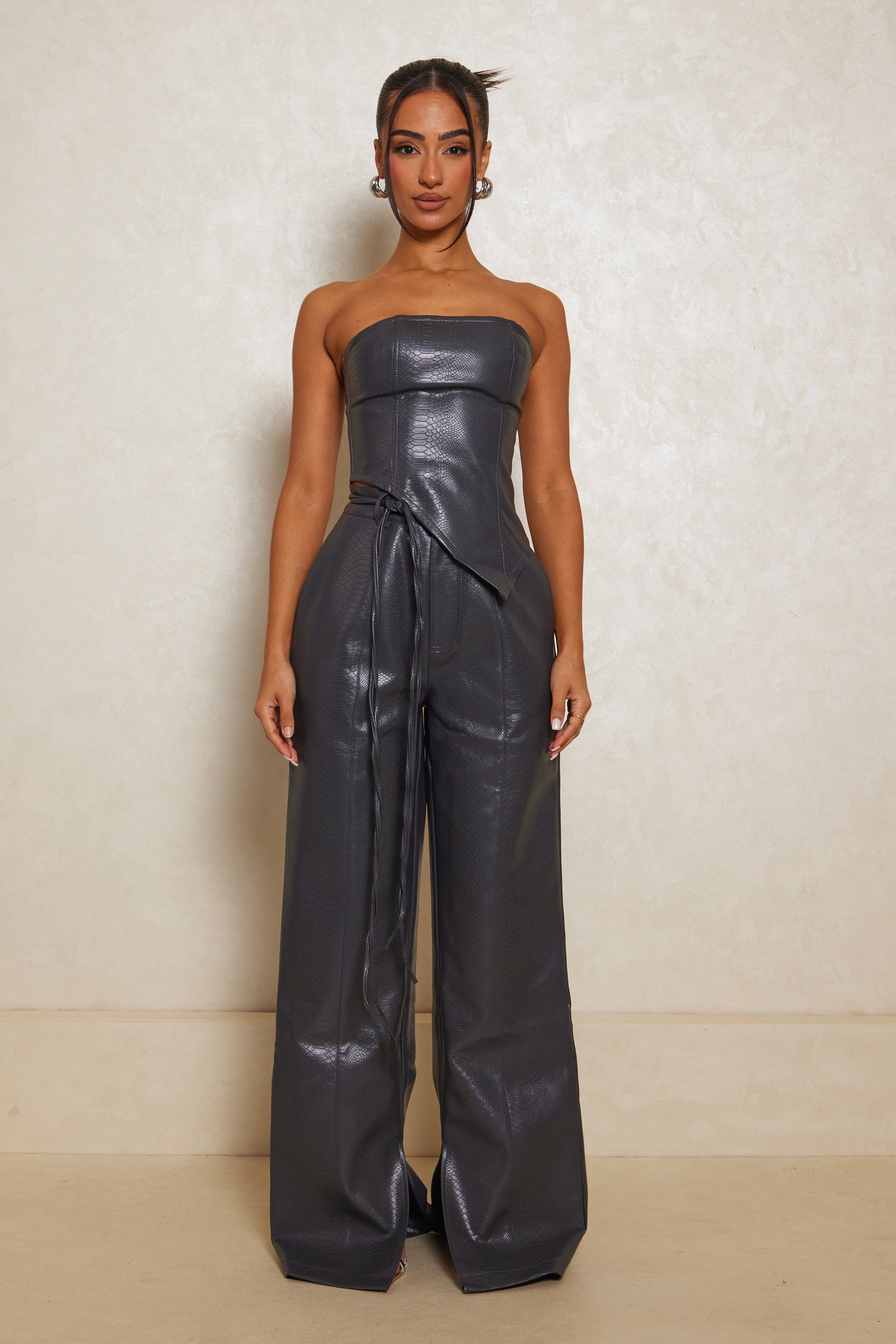 The Croc Trousers in Charcoal