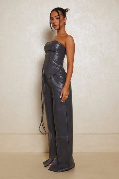 The Croc Trousers in Charcoal