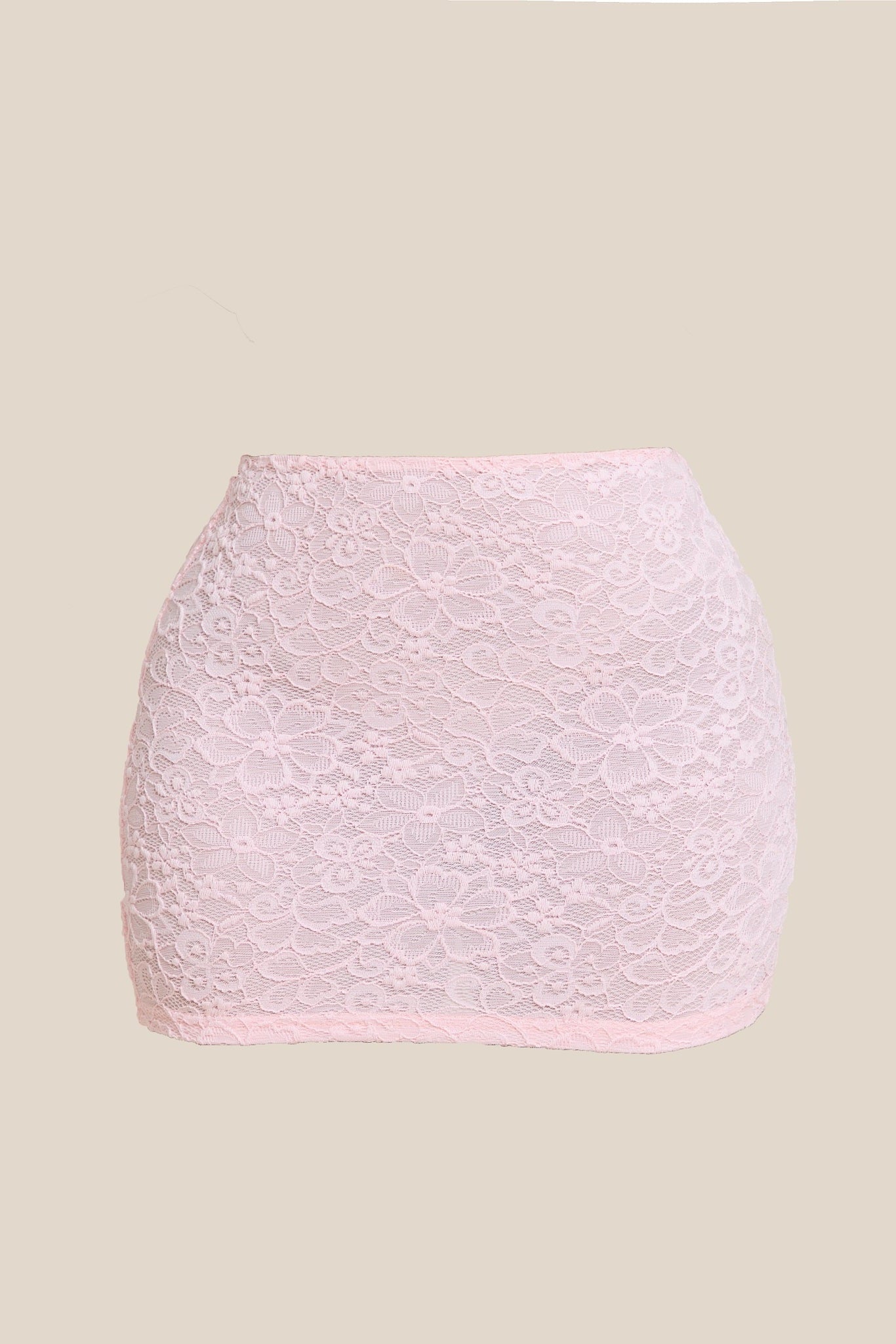 The Cinched Lace Corset Mini Set in Baby Pink