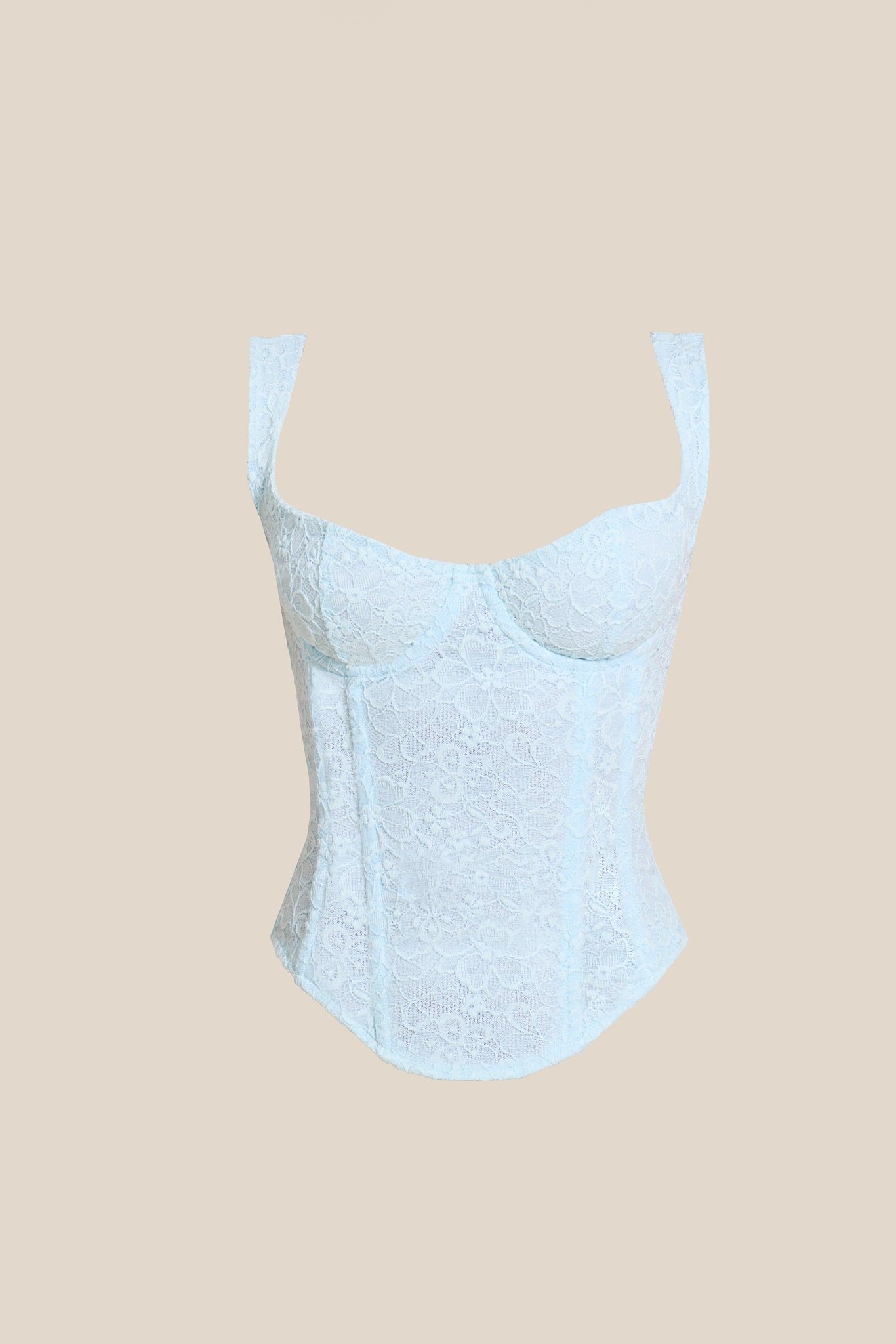 The Cinched Lace Corset Maxi Set in Blue