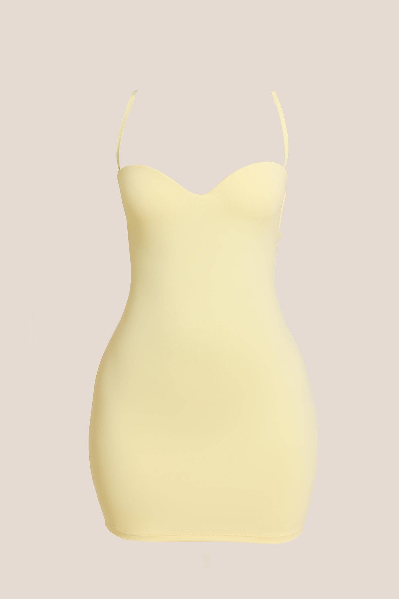 The Sculpt Mini Dress in Yellow