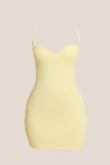 The Sculpt Mini Dress in Yellow