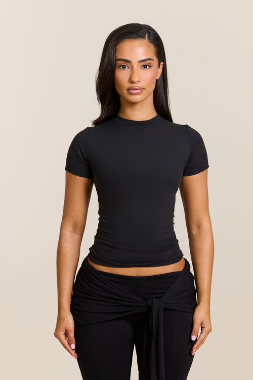 The Sculpt Short Sleeve Top in Black