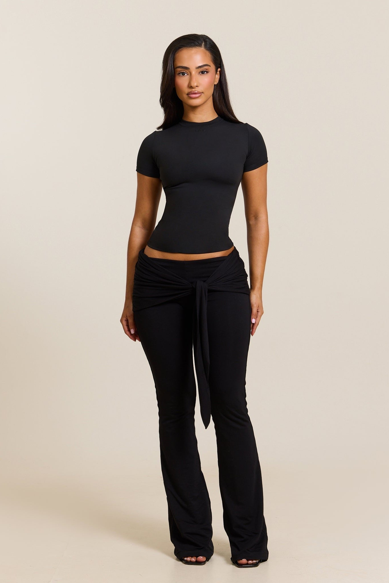 The Sculpt Short Sleeve Top in Black