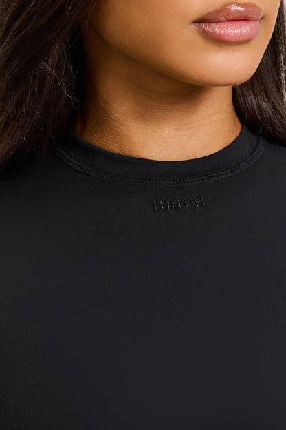 The Sculpt Short Sleeve Top in Black