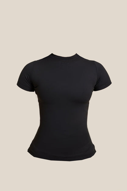 The Sculpt Short Sleeve Top in Black