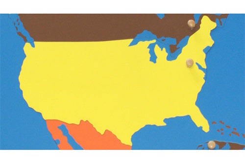 USA - Puzzle Piece of North America (Wood Knob)