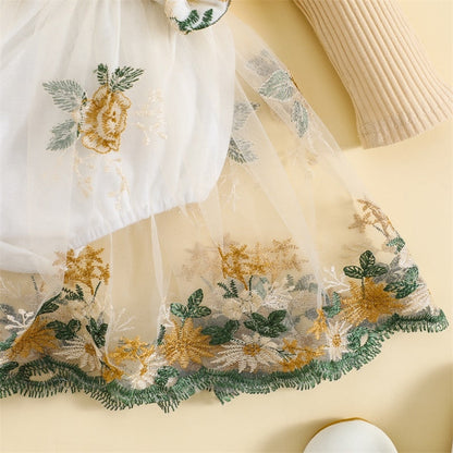 OPHELIA Embroidered Tulle Romper Dress