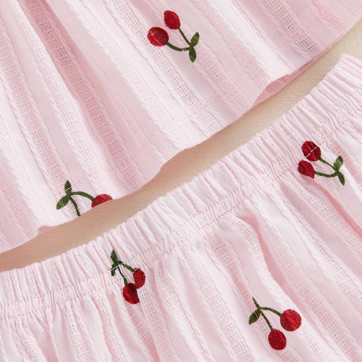 SWEET CHERRY Smocked Summer Outfit