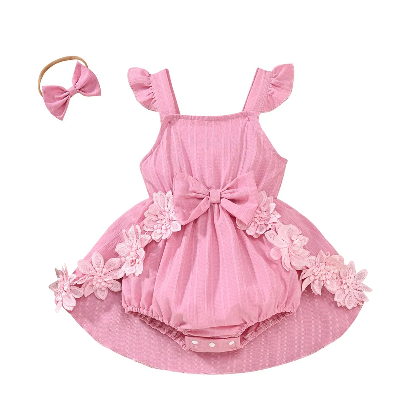 PRETTY IN PINK Floral Overskirt Romper
