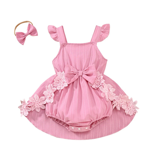PRETTY IN PINK Floral Overskirt Romper