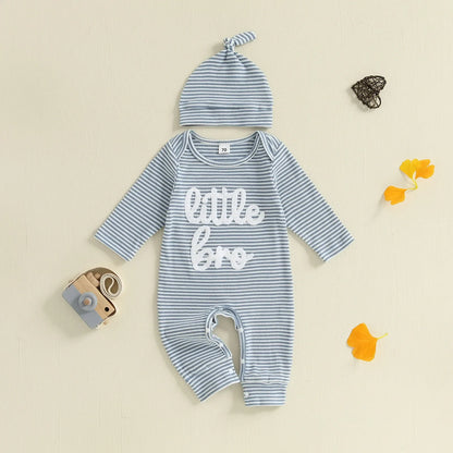 LITTLE BRO Striped Jumpsuit with Beanie