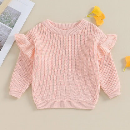 AUDREY Ruffle Sleeve Knitted Sweater