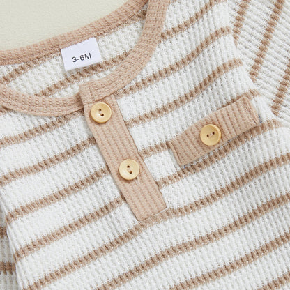 CARSON Striped Long-Sleeve Romper
