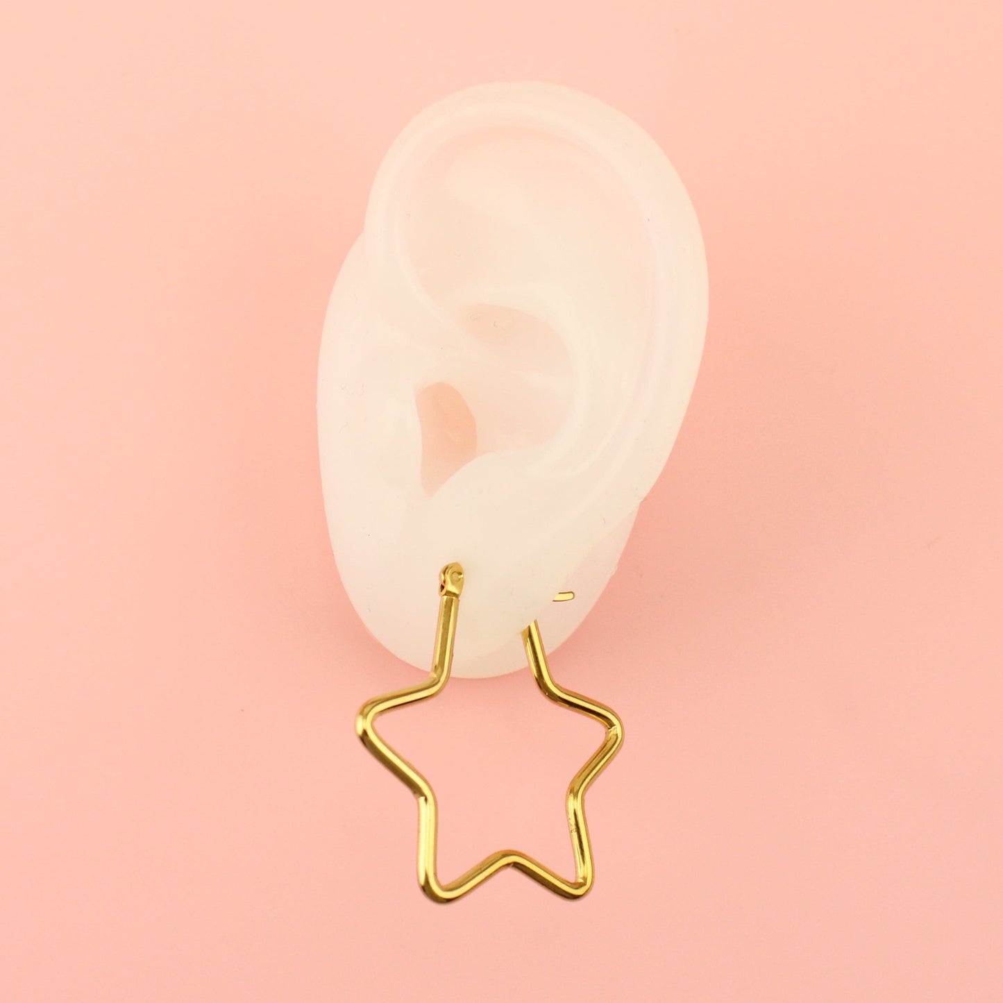 Medium Super Star Hoop Earrings (Gold Plated)
