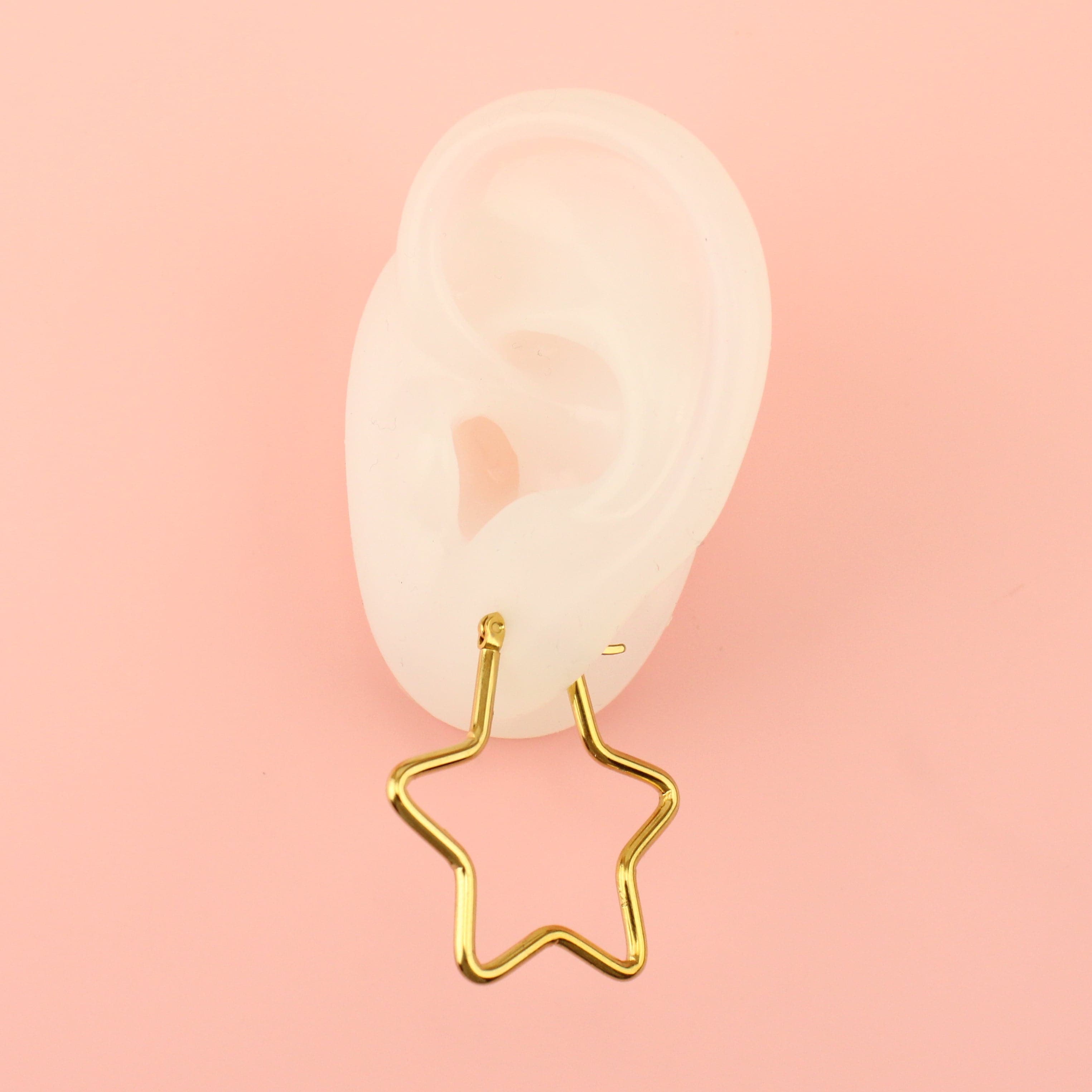 Medium Super Star Hoop Earrings (Gold Plated)