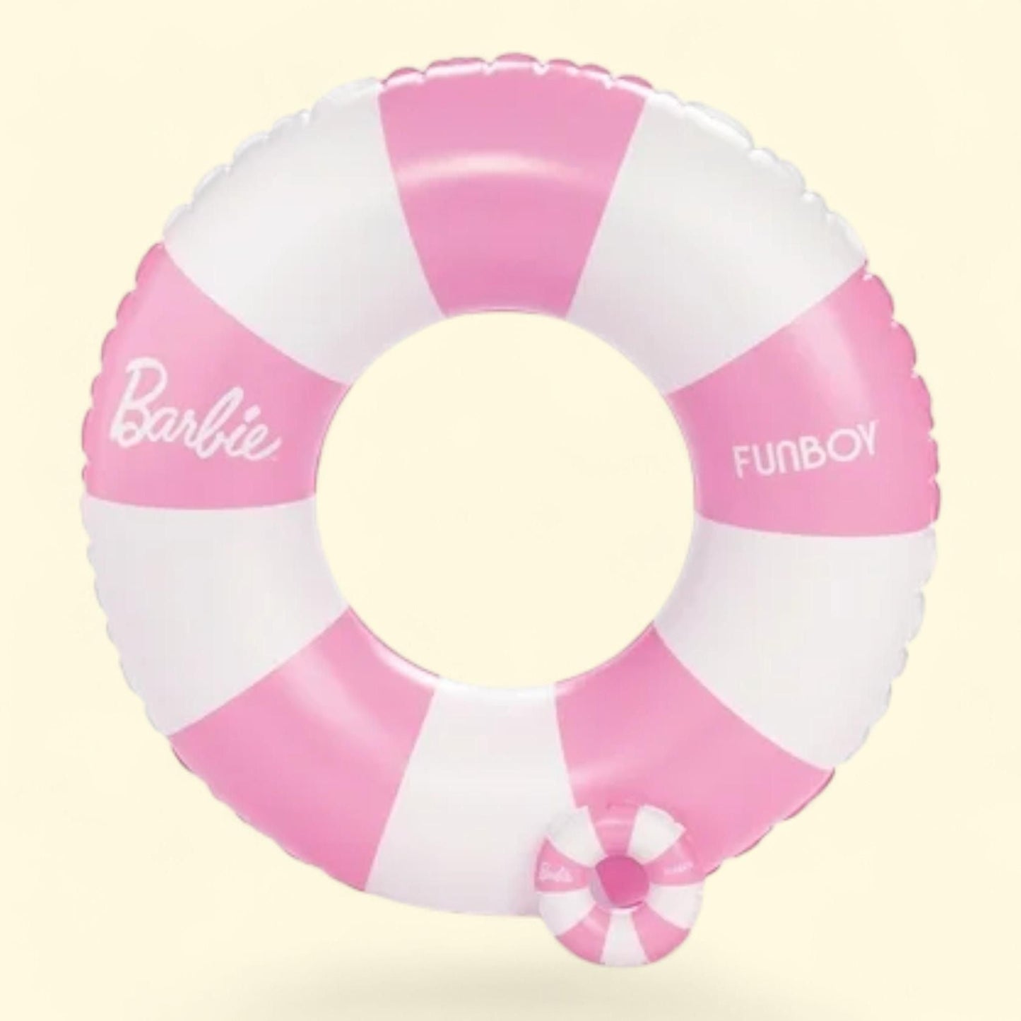 Barbie + Funboy Float Life Pink & White Striped 34" Kids Tube, Barbie Doll Matching Tube