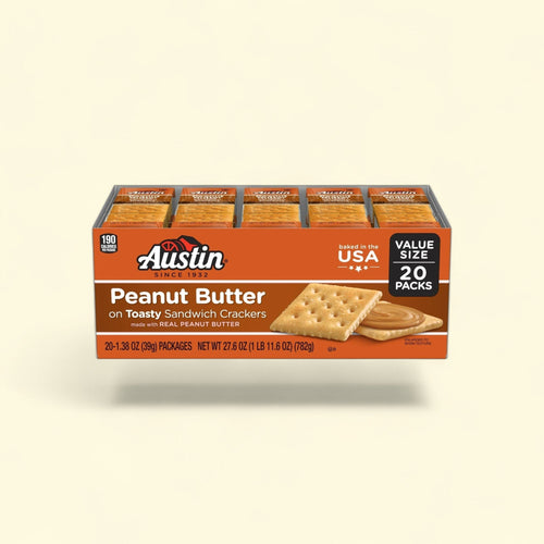 Austin Toasty Sandwich Crackers, Peanut Butter, 20 Count