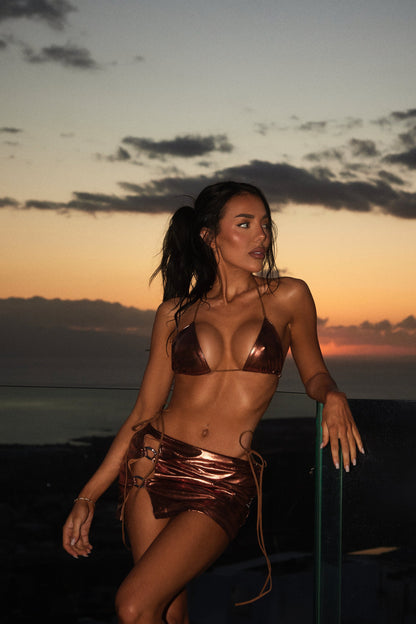 The Three Piece Bikini Set in Bronze