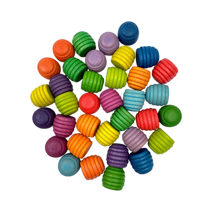 **Pre-order (Ships in 1-2 Weeks)**36 Pieces Colored Wooden Mandala Rainbow Loose Parts