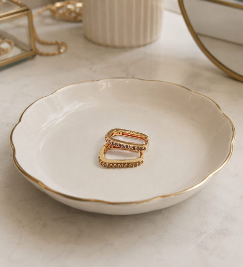 Charlie Gold Square Hoop Earrings