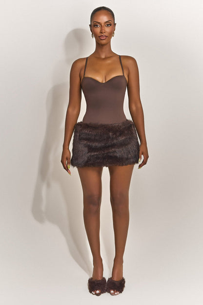 The Maple Mini Skirt in Brown