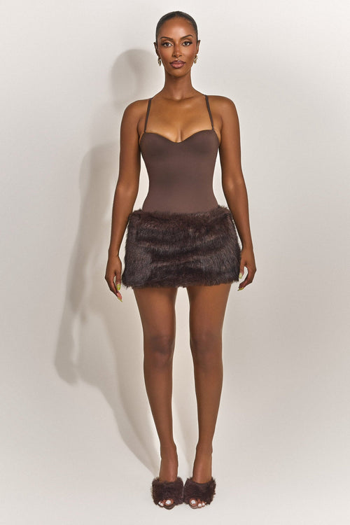 The Maple Mini Skirt in Brown