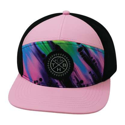 **ADULT** Color Vibes Hat - Flat Bill - Aurora - Pink / Black - Laser Mesh