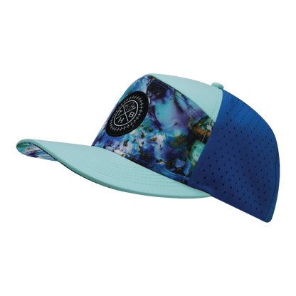 **ADULT** Color Vibes Hat - Flat Bill - Nebula - Mint / Blue - Laser Mesh