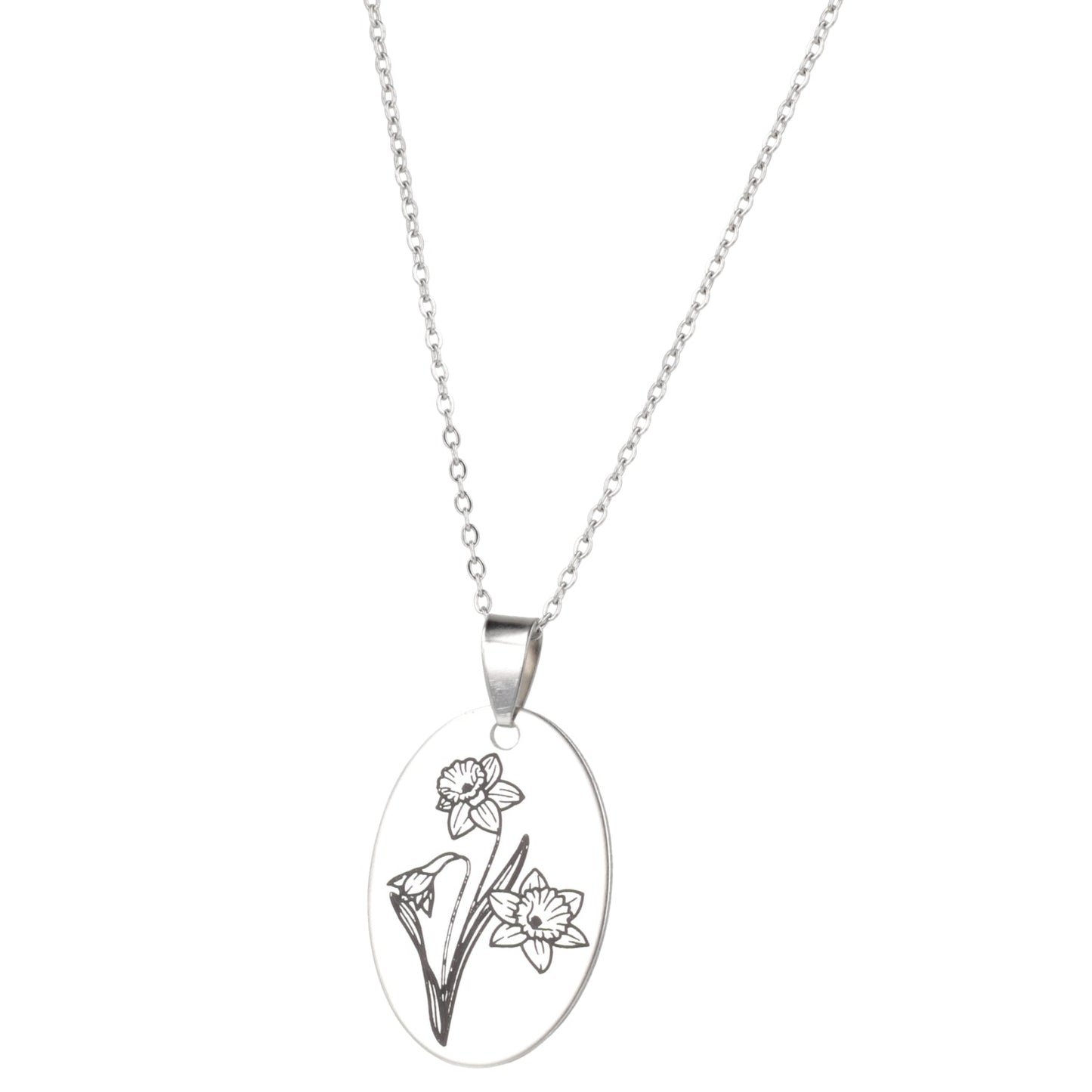 March Birth Flower Necklace - Daffodil