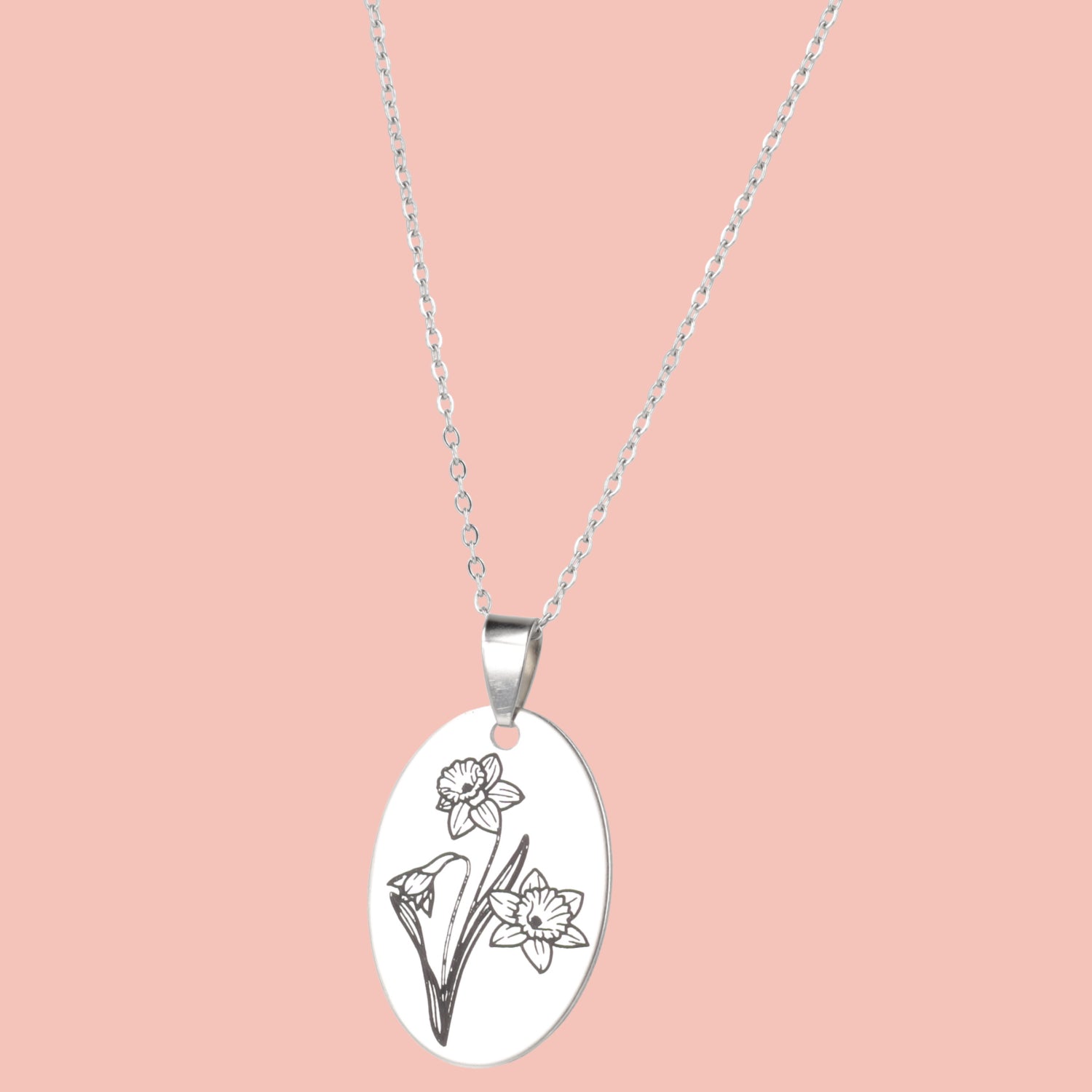 March Birth Flower Necklace - Daffodil