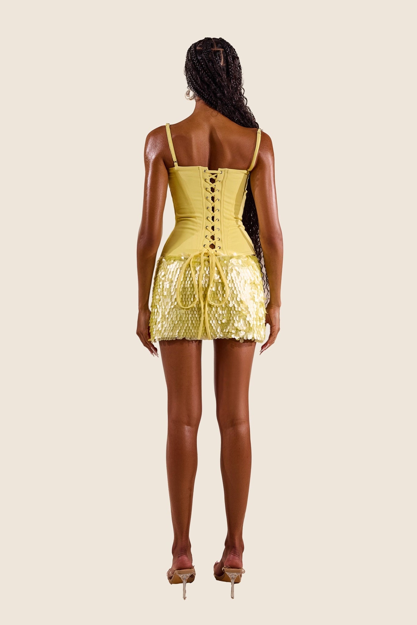 The Shimmi Mini Skirt in Lemon
