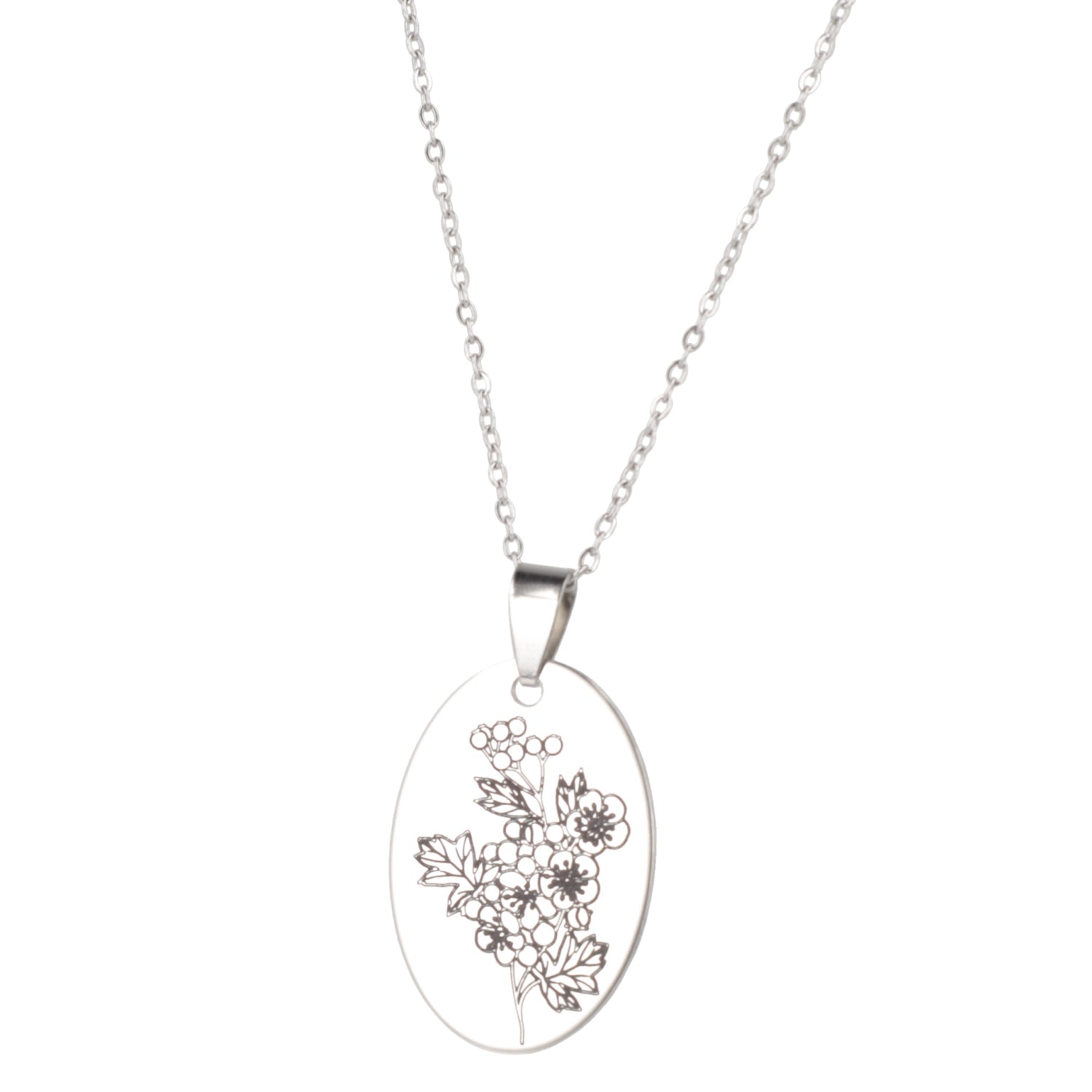 May Birth Flower Necklace - Hawthorn