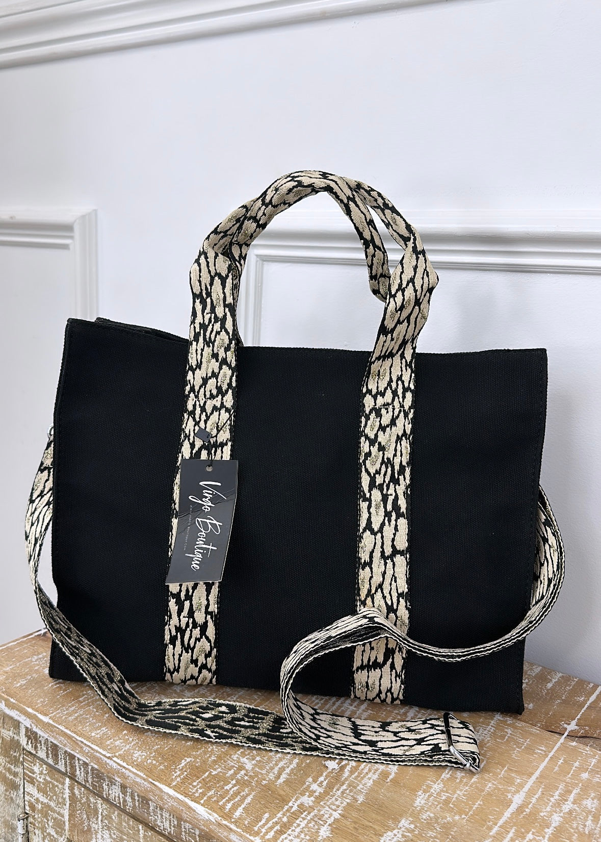 Darla Patterned Square Tote Bag