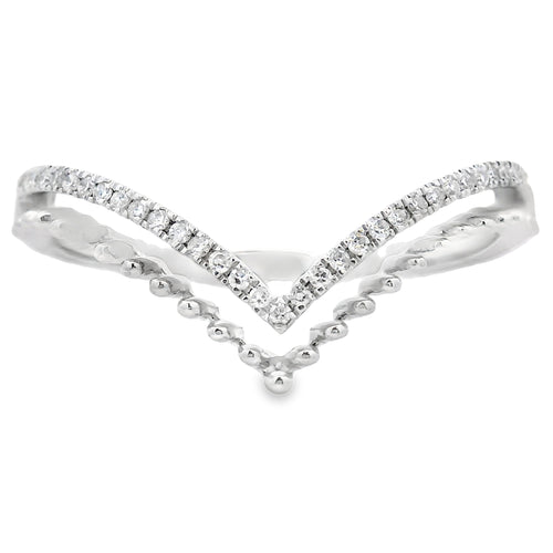 .09ct Diamond Fashion band rings 10KT White Gold