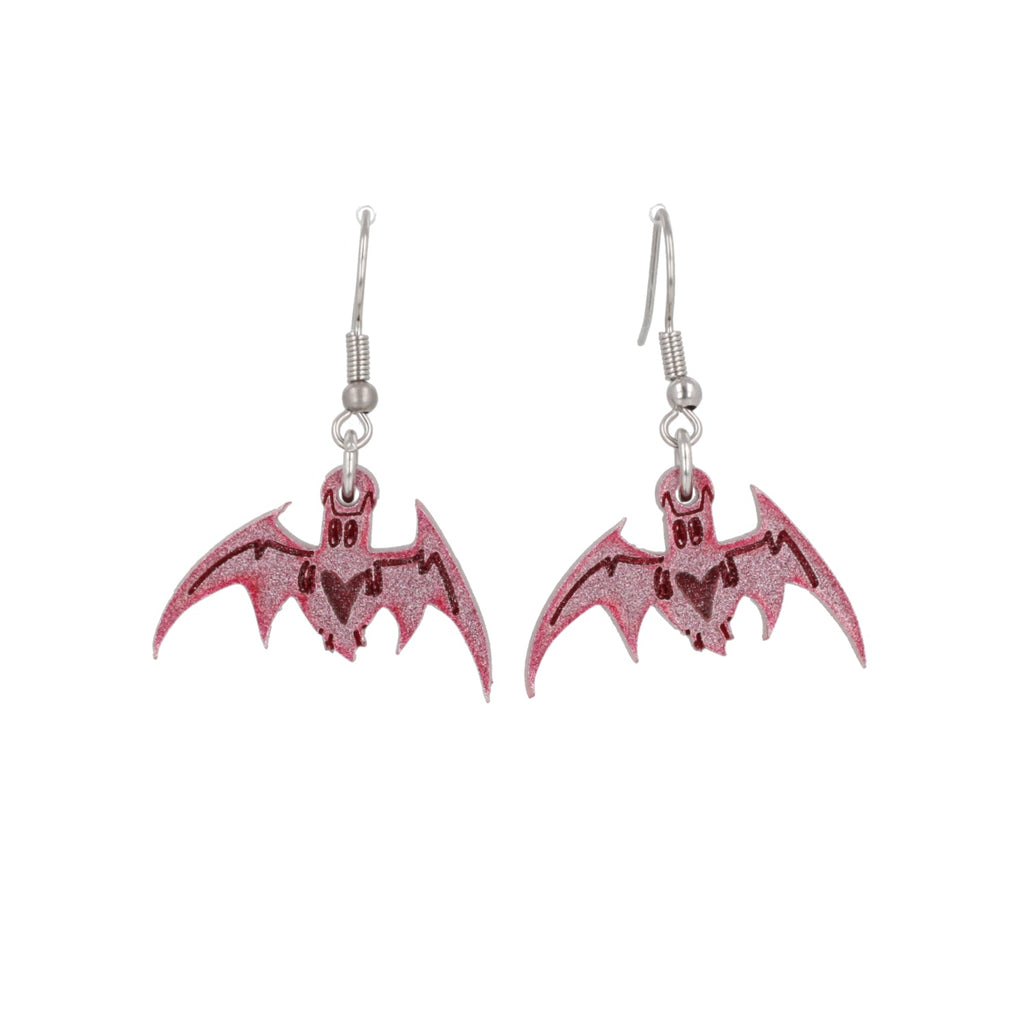 Love Bites! Bat Earrings - Pink