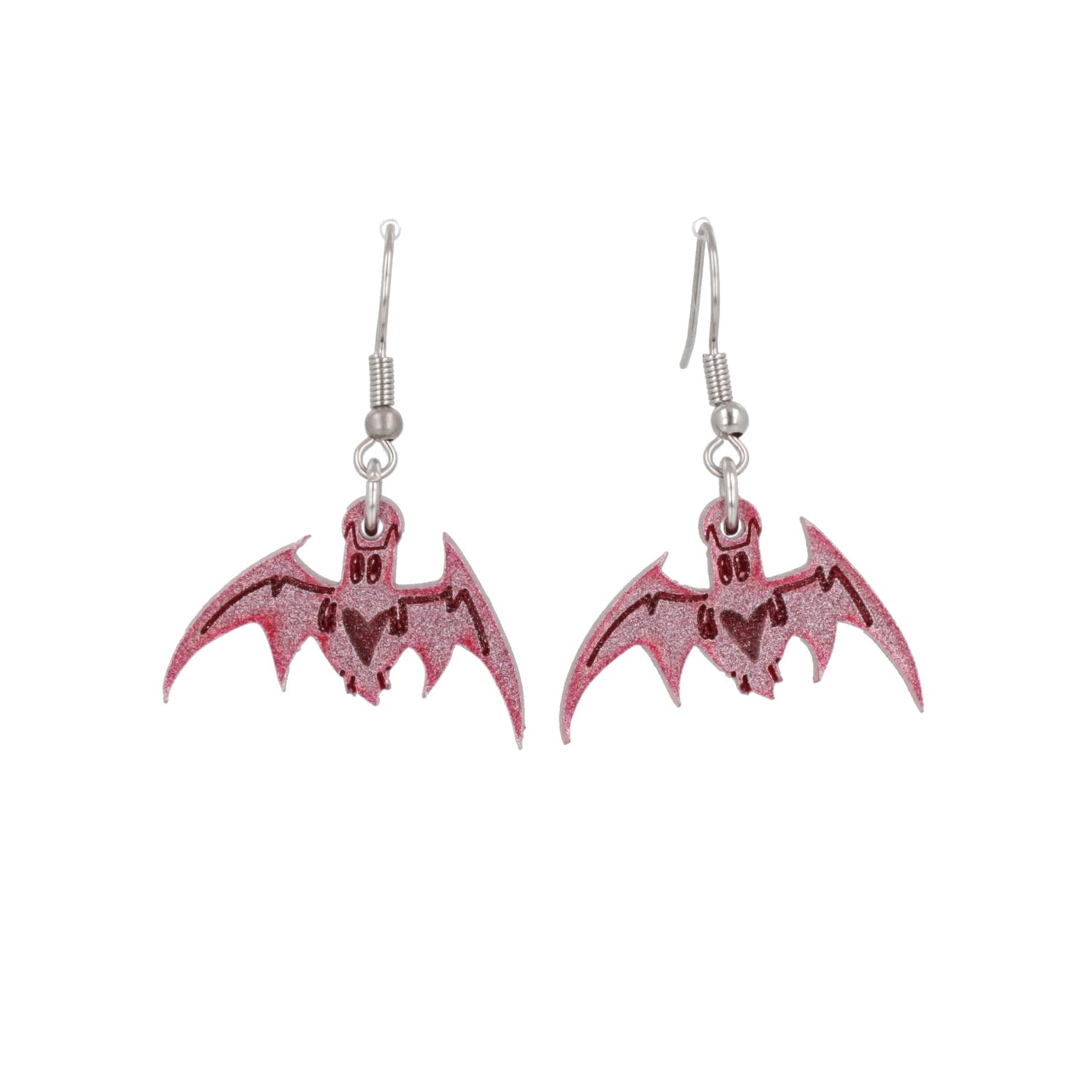 Love Bites! Bat Earrings - Pink