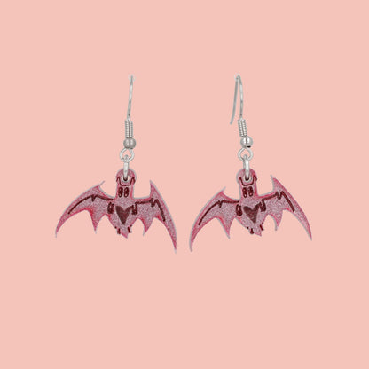 Love Bites! Bat Earrings - Pink